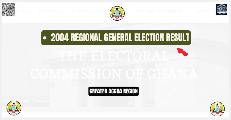 Greater Accra 2004 General Election regional Result