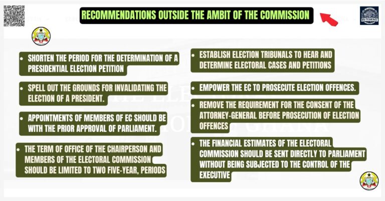 RECOMMENDATIONS OUTSIDE THE AMBIT OF THE COMMISSION