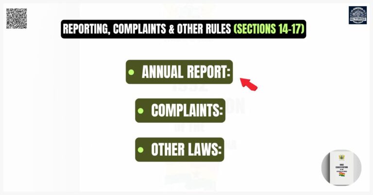 Reporting, Complaints & Other Rules (Sections 14-17)