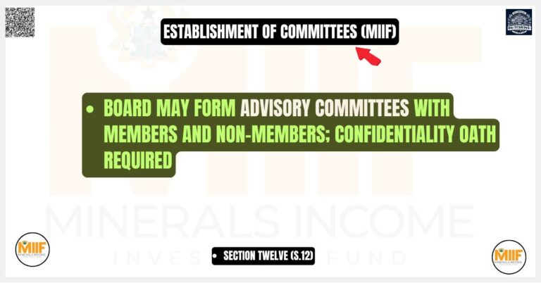 Establishment of Committees (MIIF)