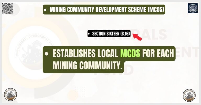 Mining Community Development Scheme (MCDS) (MDF)