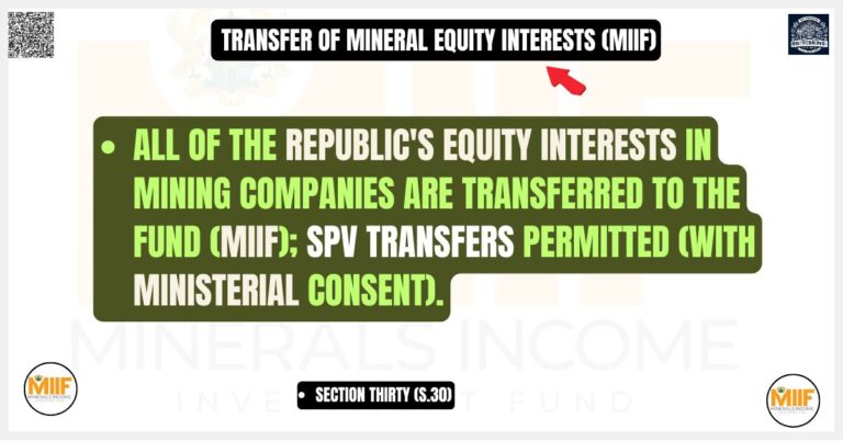 Transfer of Mineral Equity Interests (MIIF)